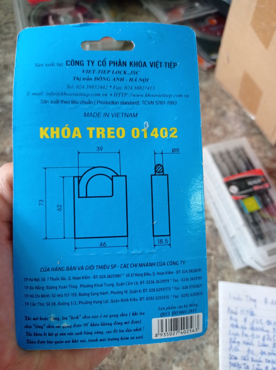 KHOÁ CHỐNG CẮT INOX VIỆT TIỆP
