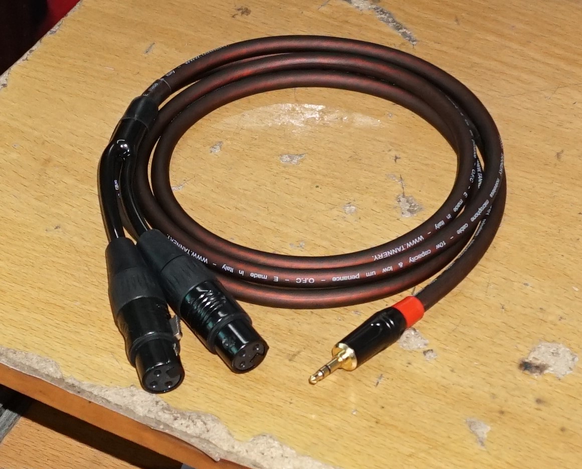 Dây 3.5 ra 2 canon cái dài 1m