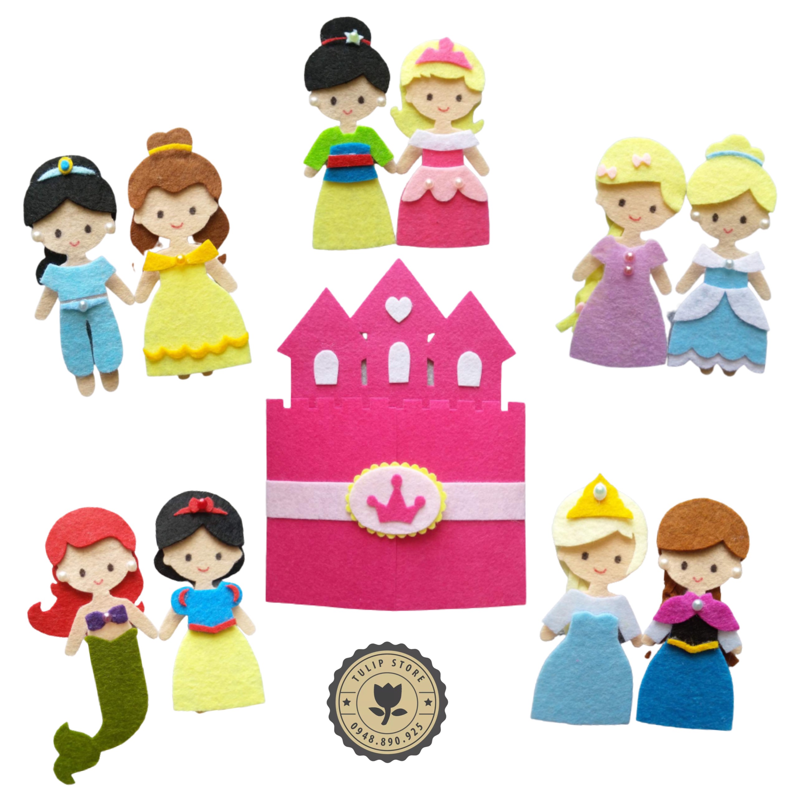Sách vải Công chúa Disney - Sách vải lâu đài cho bé gái Hình thật 100%