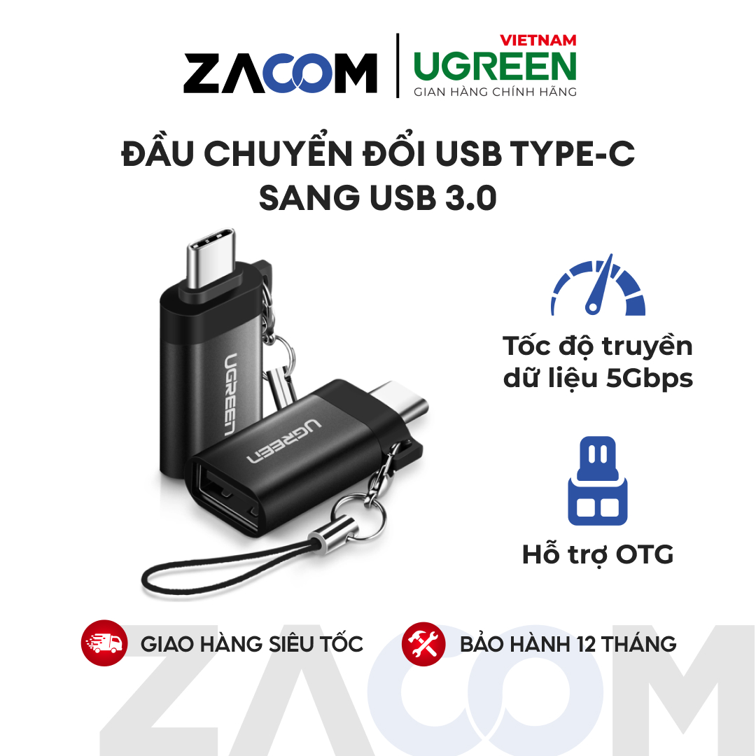 [HCM]Đầu chuyển đổi USB Type-C sang USB 3.0 UGREEN US270 50284