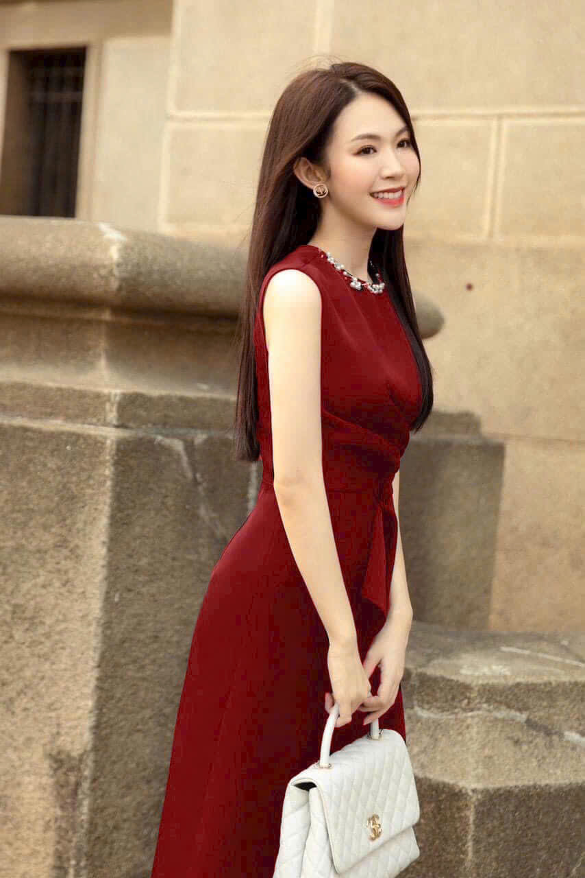 ĐẦM XÒE CỔ HẠT PHỐI BÈO D45280
