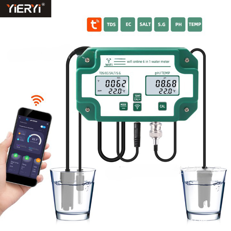 Máy Kiểm Tra Chất Lượng Nước 6 Trong 1 (TDS/EC/SAL/S.G/TEMP/PH)