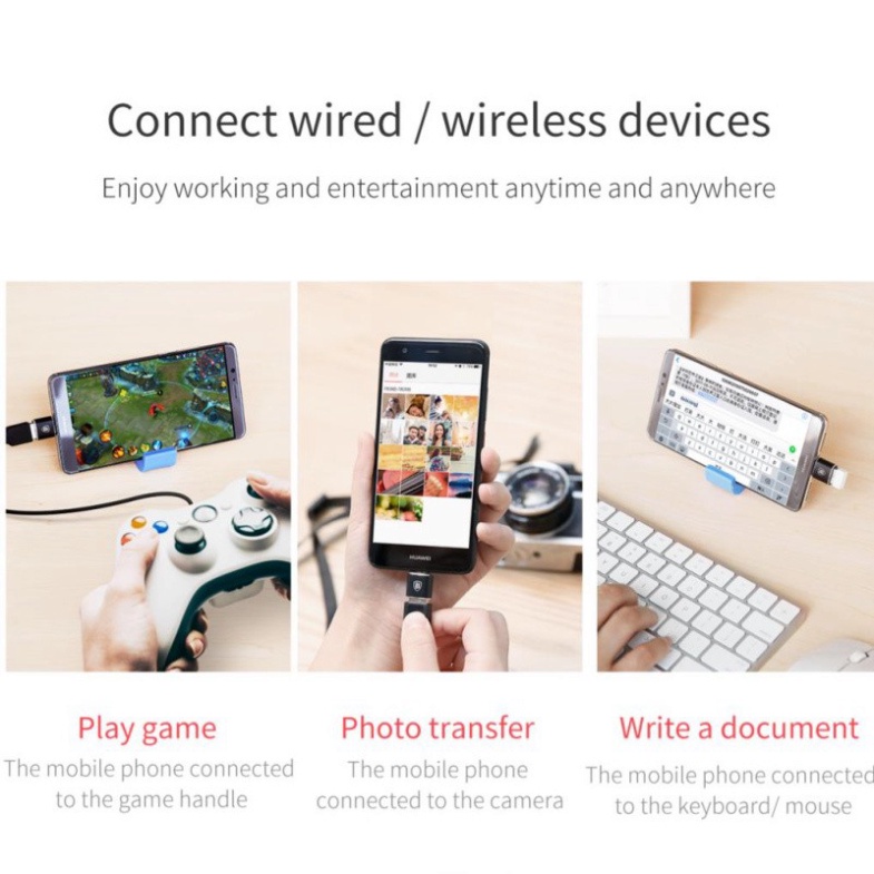 Đầu cắm chuyển đổi Baseus Micro USB sang Type-C OTG