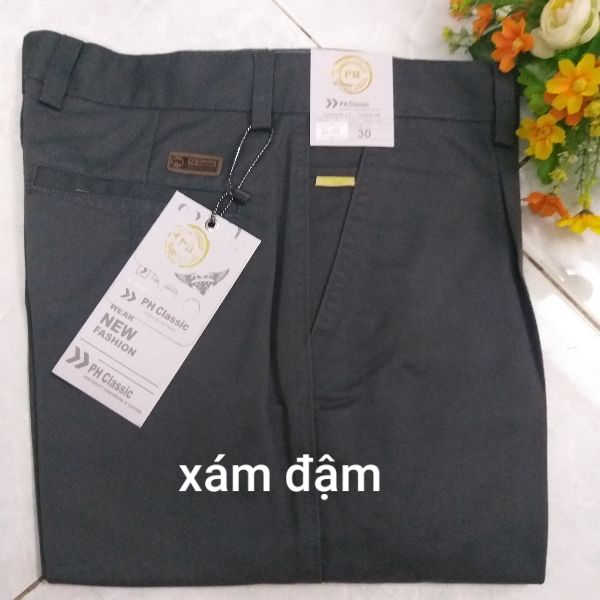 [HCM]Quần kaki trung niên xếp ly