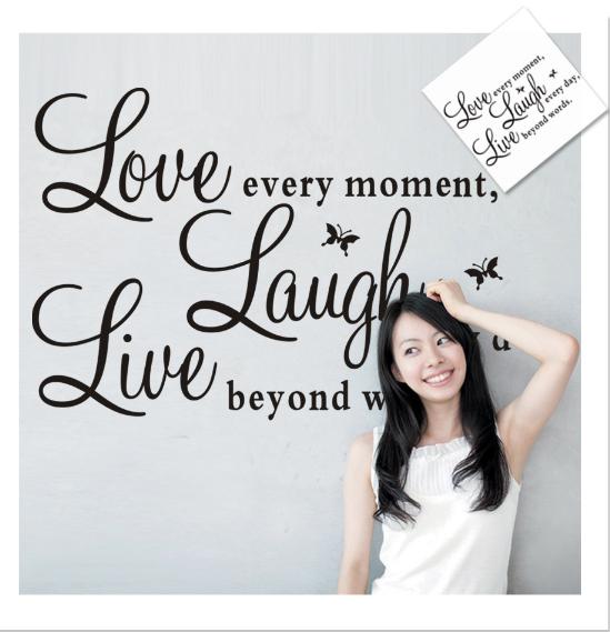 Decal trang trí Chữ Tiếng Anh Live