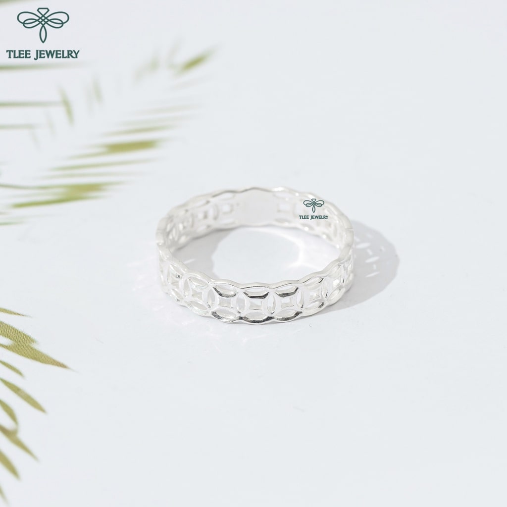 Nhẫn bạc Tlee kim tiền trơn basic TleeJewelry A0242