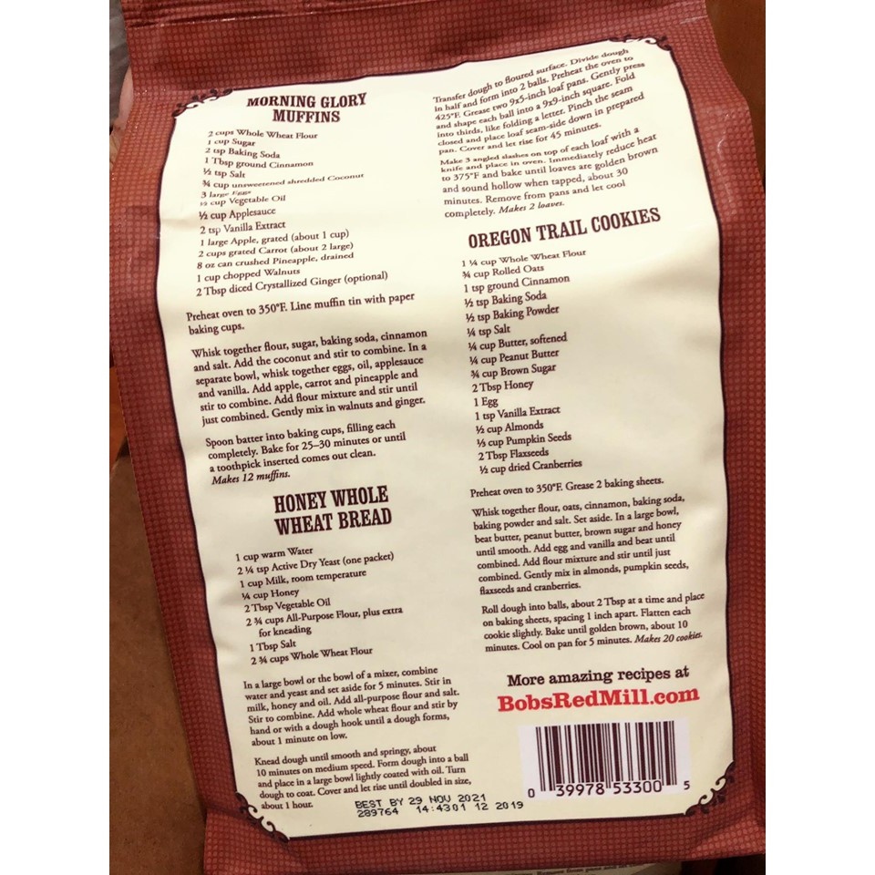 Hot sales cheap Bột mì nguyên cám Bob's Red Mill