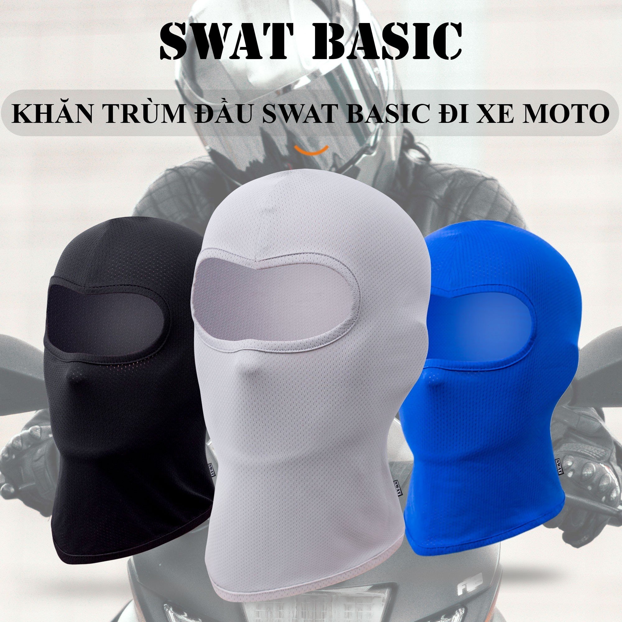 Khăn ninja SWAT BASIC trơn (3 màu) co dãn thấm hút mồ hôi