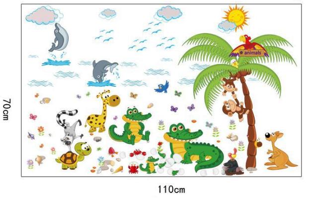 [HCM]Decal trang trí Cá Sấu bãi biển