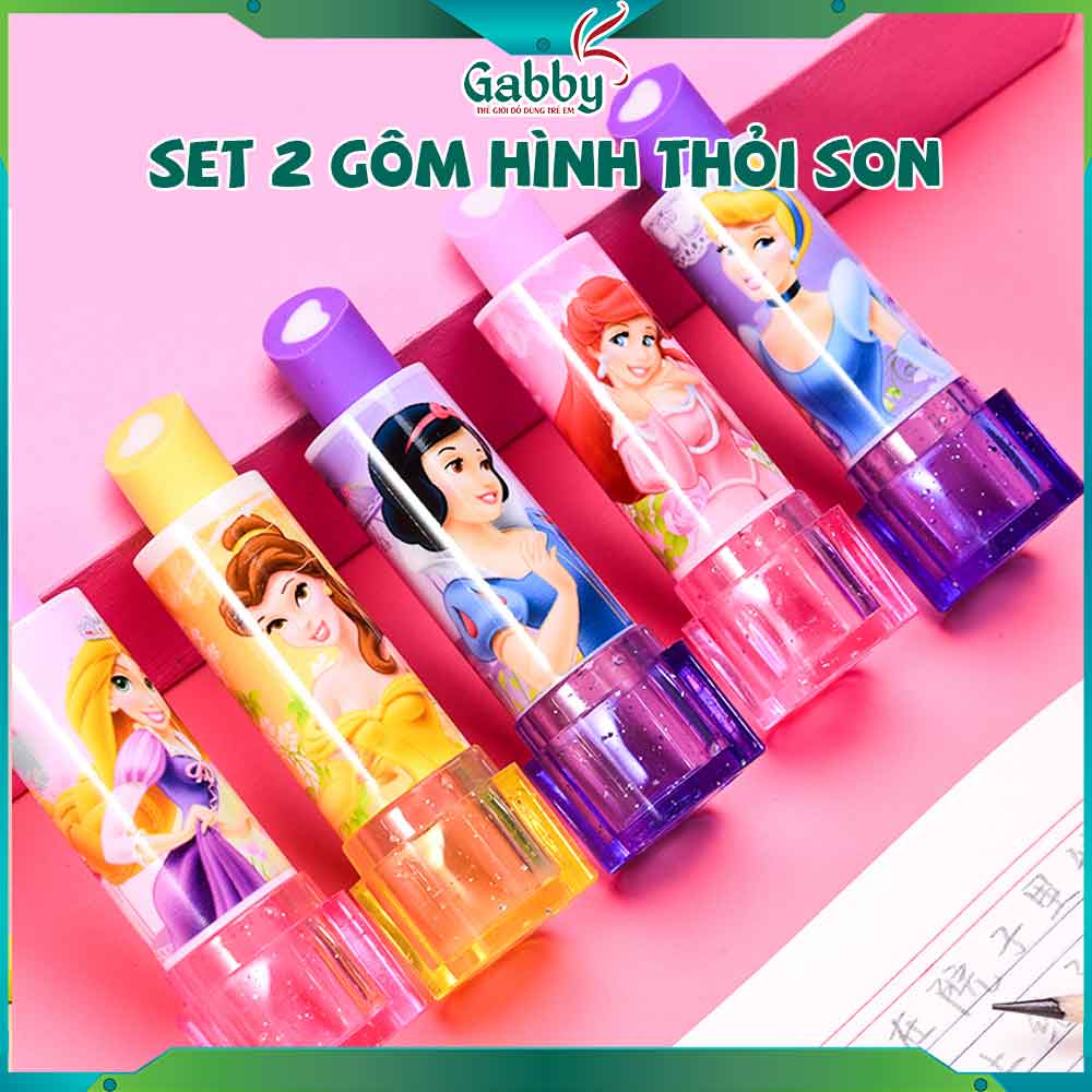 SET GÔM HÌNH THỎI SON (HELLO KITTY/ PRINCESS) - GABBY STORE
