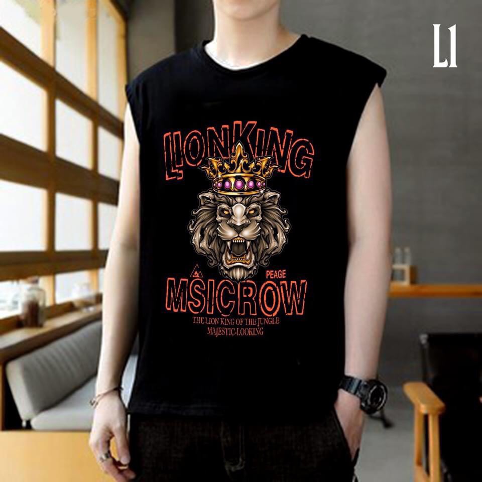Áo Balo Tanktop Vải Thun Lạnh In Hình King Man 250 Siêu Mát Thấm Hút Mồ Hôi Cực Thoáng