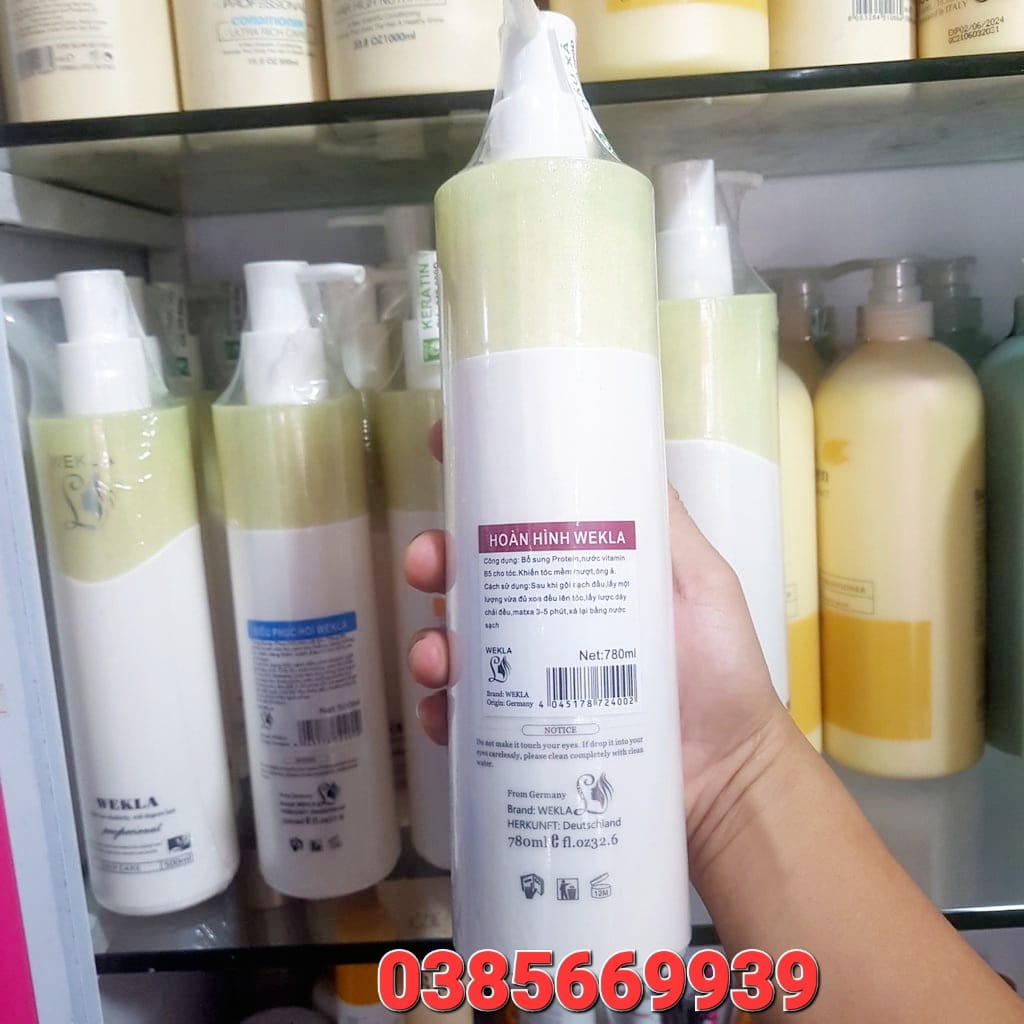 Dầu xả hoàn hình phục hồi siêu mượt tóc wekla 780ml.