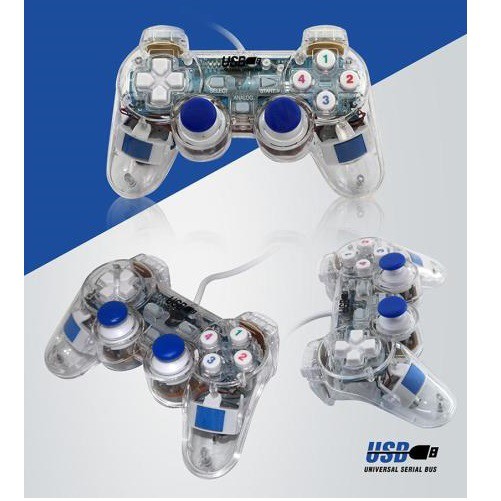Tay cầm chơi Game Senze EW 702 (trong suốt có LED có rung)