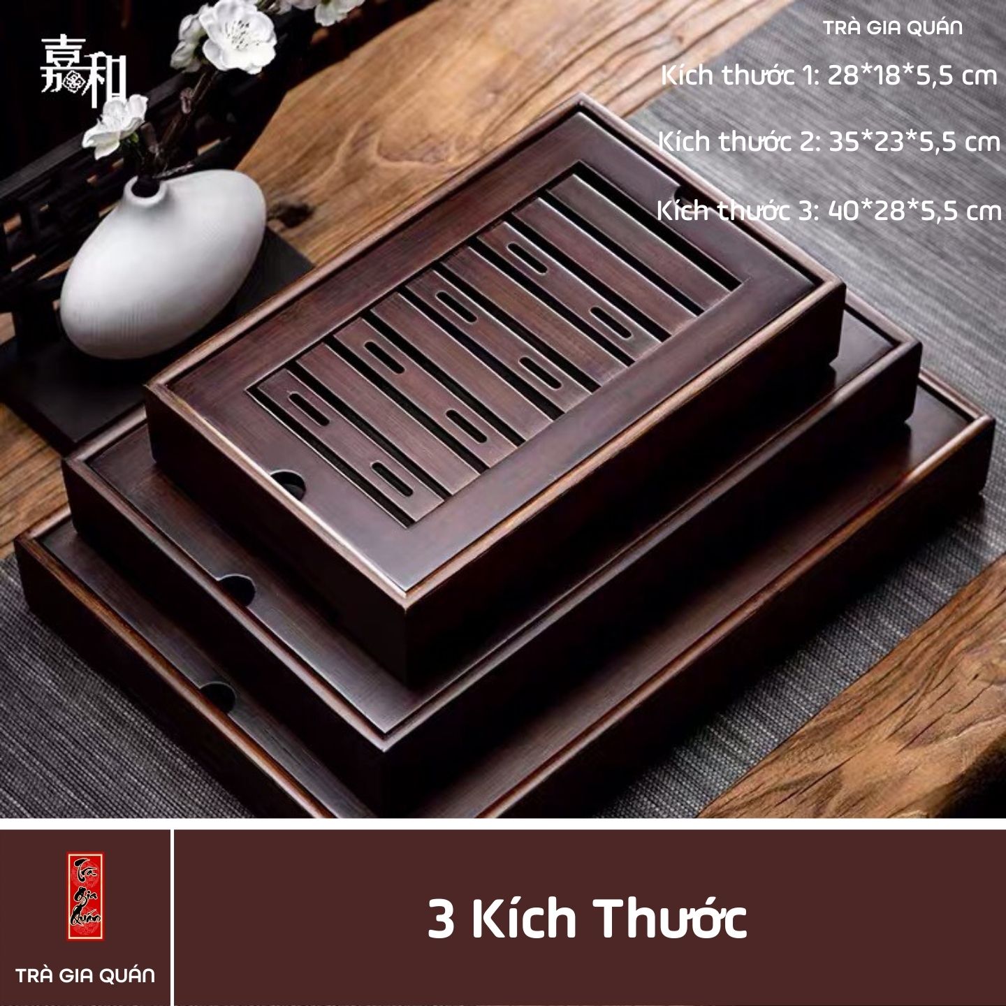 Khay Trà Tre Cao Cấp Chữ Nhật KT 10