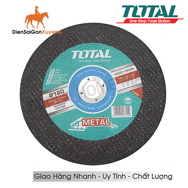 Đĩa cắt kim loại cắt sắt 180mm 7inch TOTAL TAC2211803SA - Điện Sài Gòn Xuyên Á