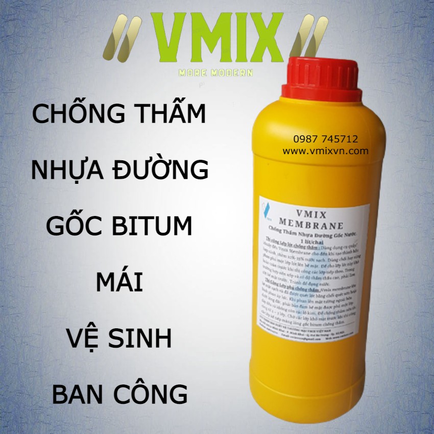 [1lit] Nhựa đường chống thấm dễ thi công cho tường ngoài,nhà vệ sinh, ban công, sàn mái