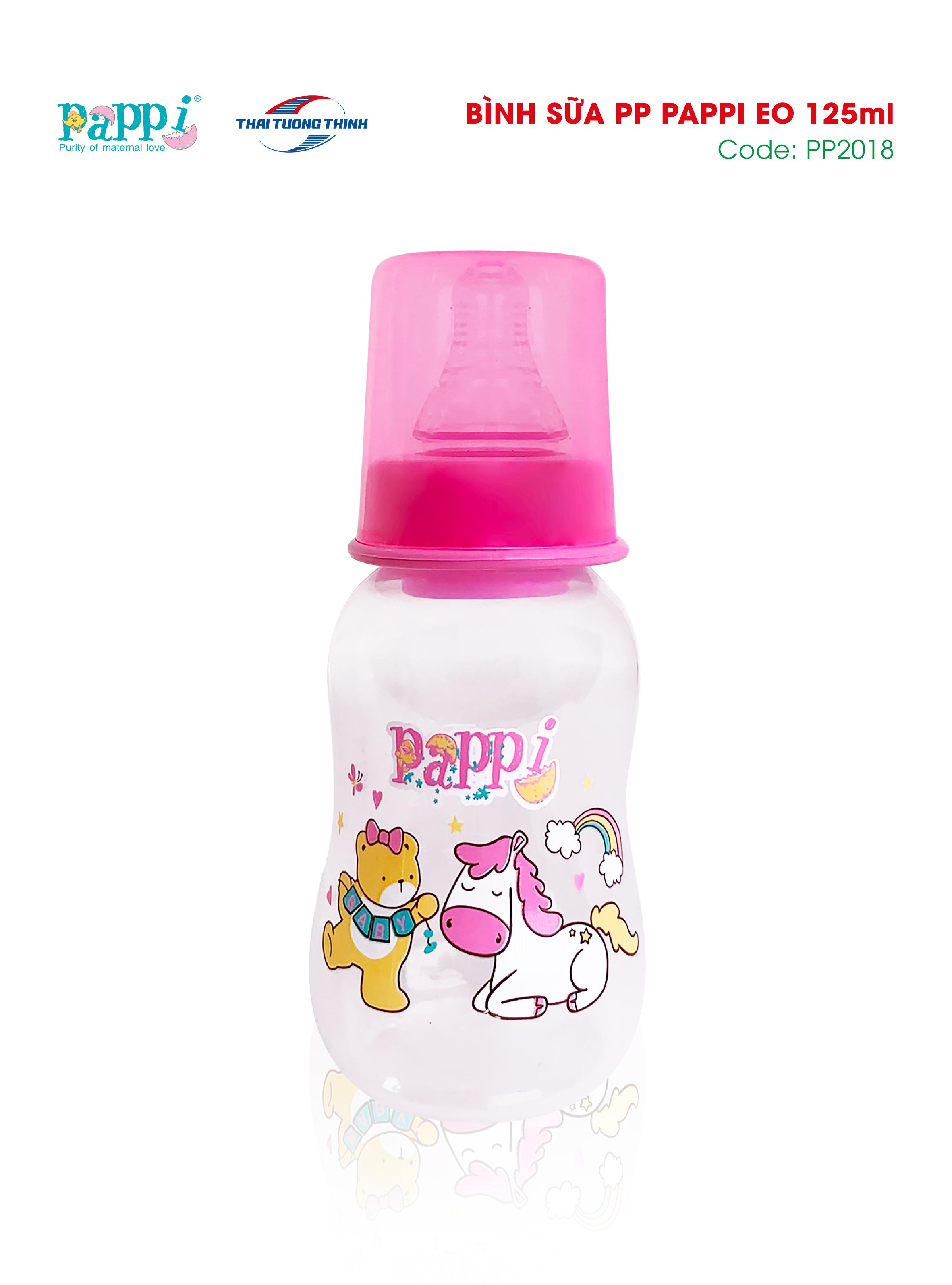 Bình sữa cổ hẹp eo Pappi 125ml Thailand