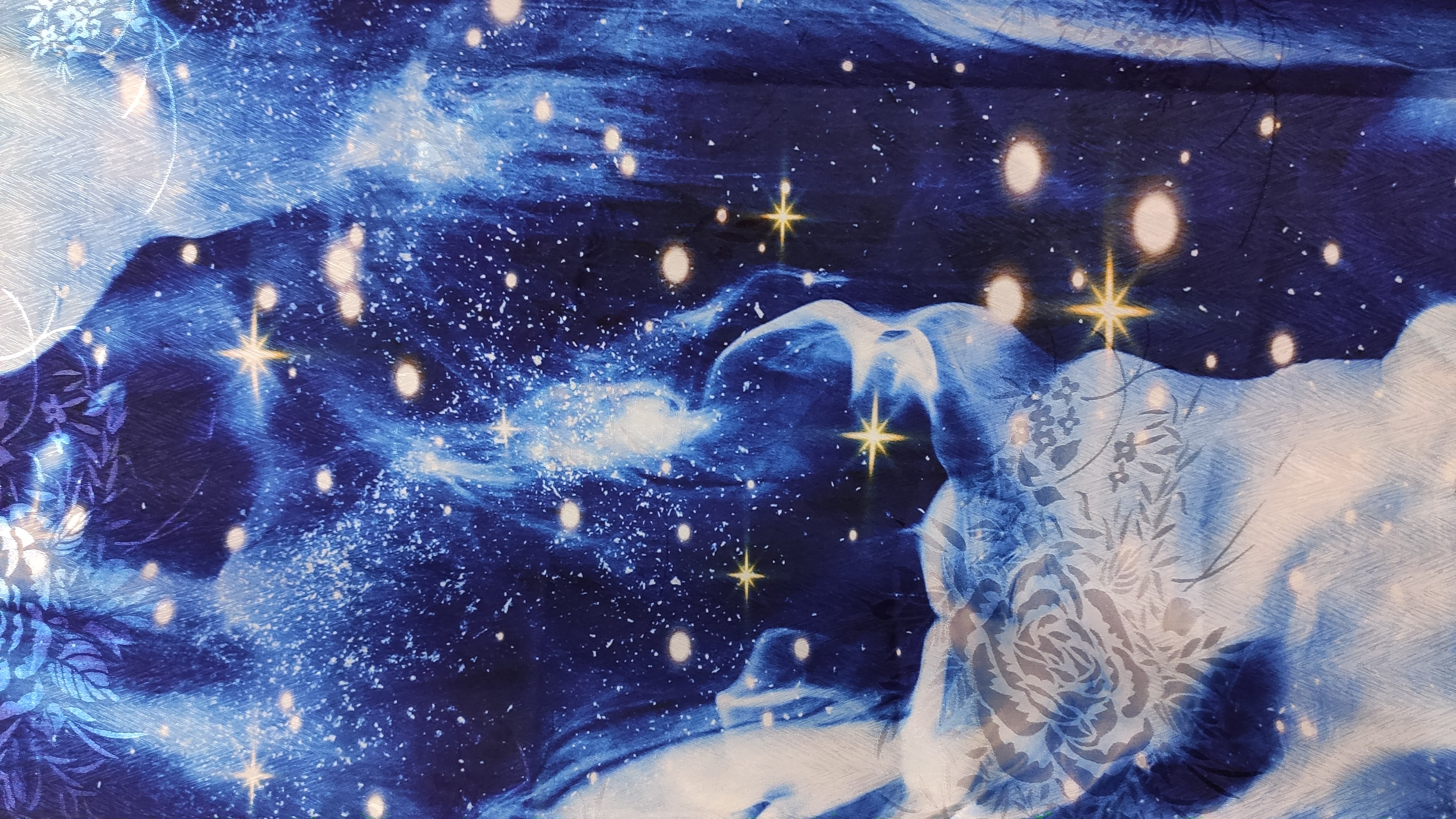 [HCM]Vải áo dài cao cấp, hoạ tiết Galaxy (lụa vân gỗ hoa hồng)