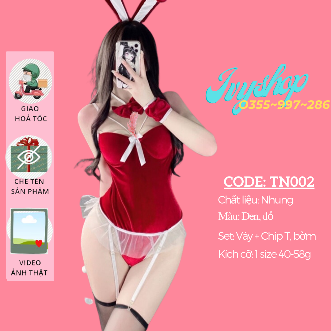 Cosplay thỏ nhung sexy đồ ngủ hoá trang nữ thú cưng gợi cảm thỏ bunny - tn002 - ivyshop