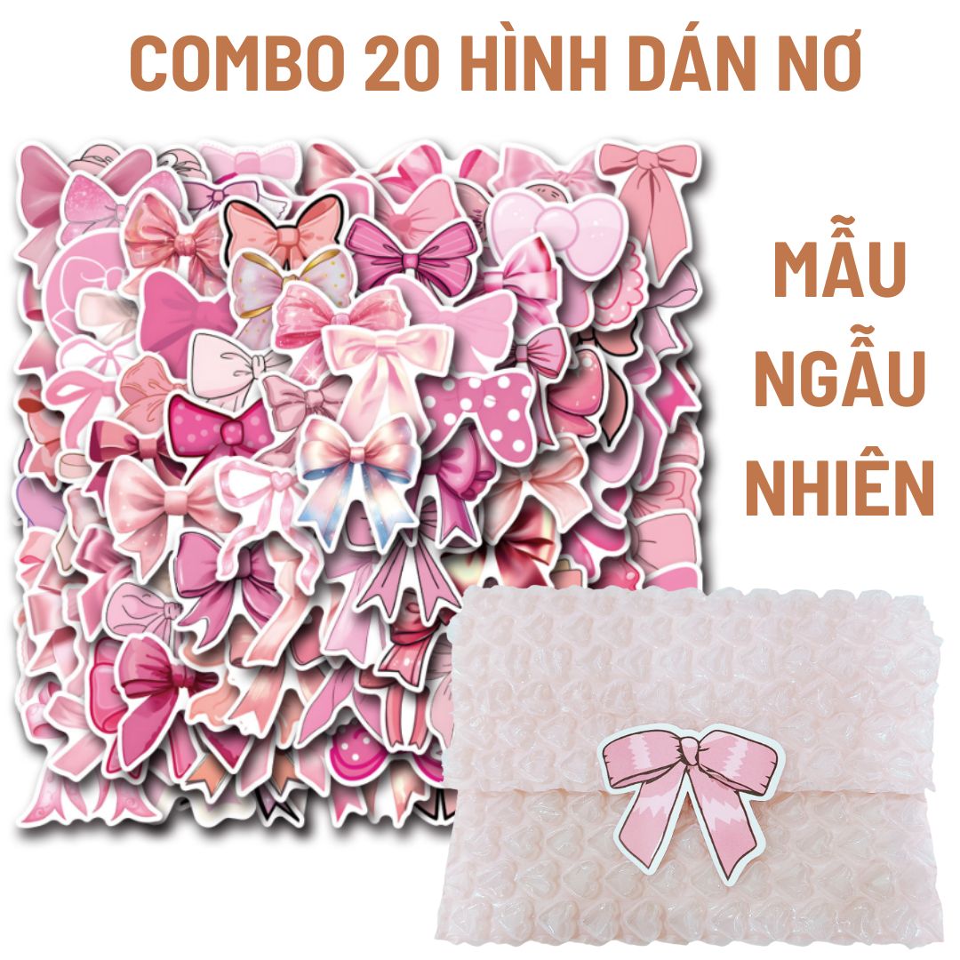 [HD63] Combo 20 hình dán nơ trang trí, niêm phong gói hàng