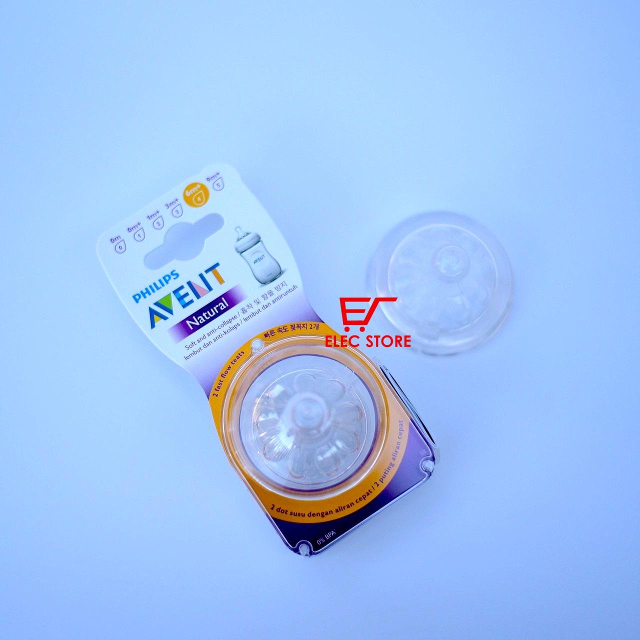 Núm vú thay bình sữa Philips AVENT Natural 2.0 đủ size (giá 1 cái)