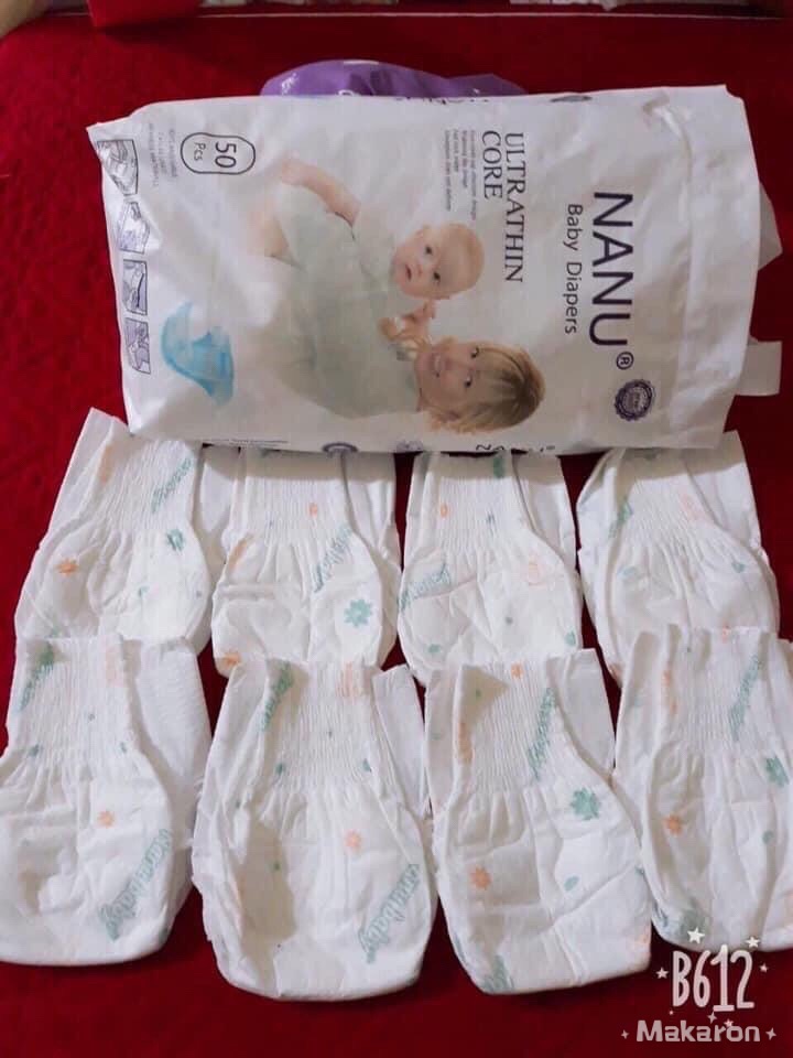 Combo 50 miếng tả dán nanu xuất Nhật size M (6-9kg)