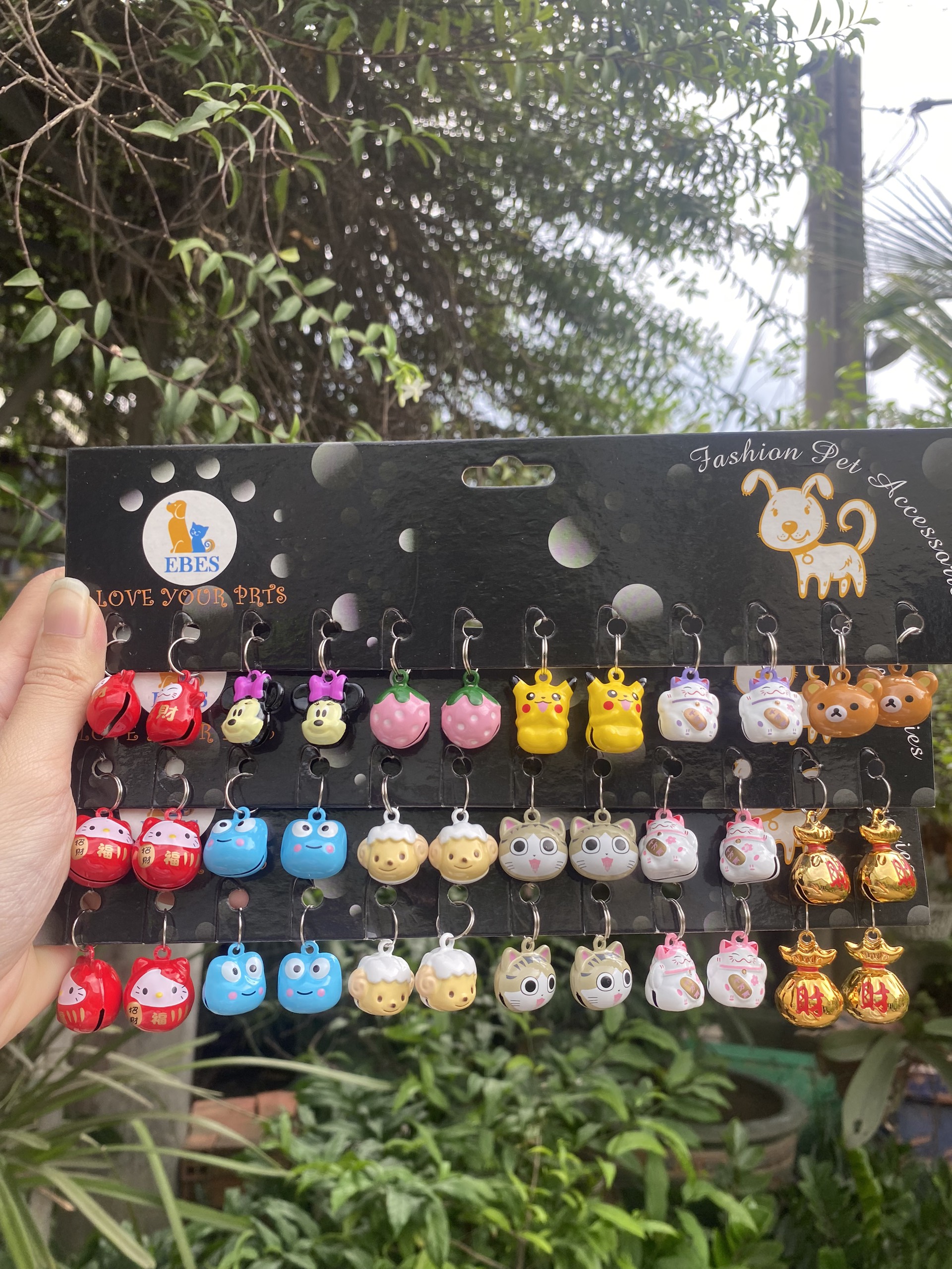 [Hoàn tiền 10%] Vòng Cổ dành cho Chó Mèo - dạ quang , họa tiết chân chó , đan chuông ( nhiêu màu sắc )