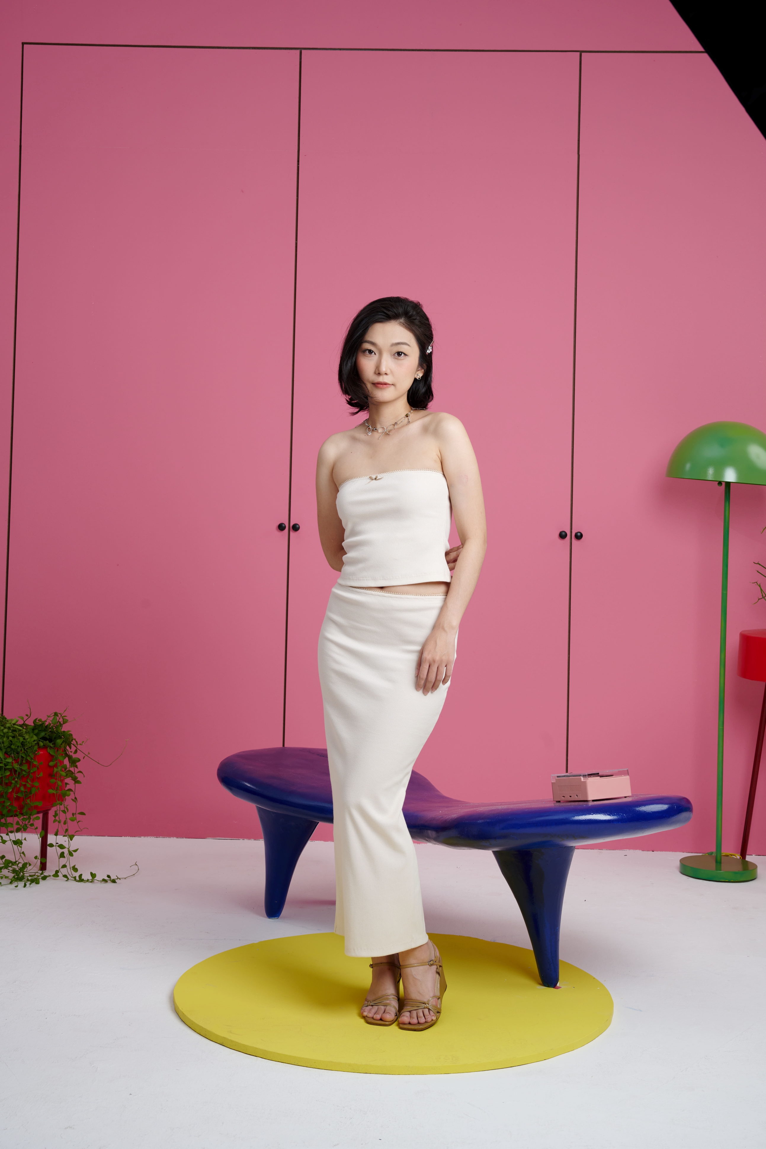 DOTTIE - Chân váy midi viền ren - S0185