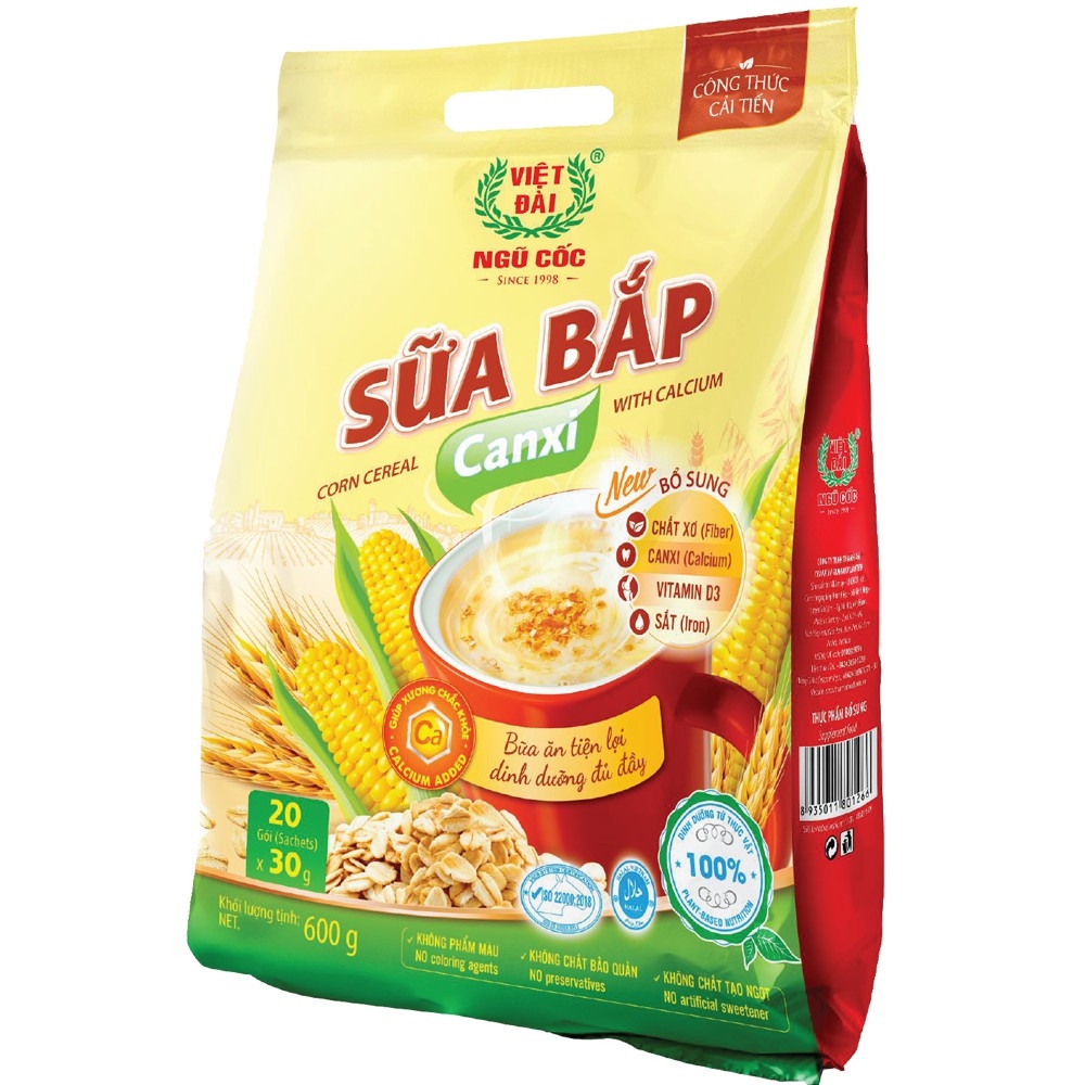 Bột ngũ cốc Sữa bắp Canxi Việt Đài túi 600g