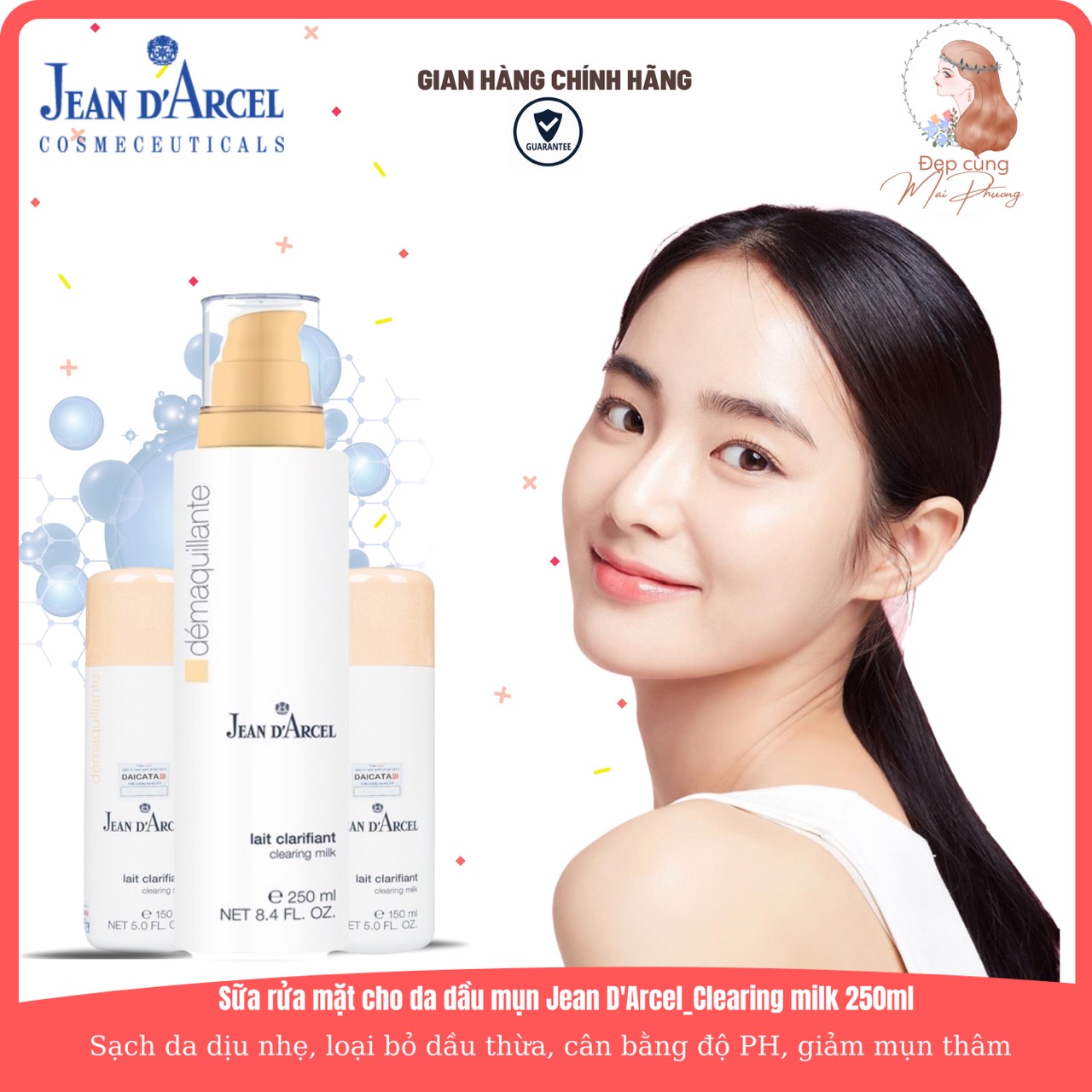 SỮA RỬA MẶT CHO DA DẦU MỤN JEAN D'ARCEL CLEARING MILK