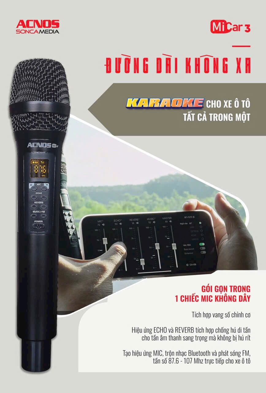 [HCM] Micro Acnos Micar 3 - dùng cho oto va live stream - Hàng Chính Hãng - Công ty Thiên Phúc
