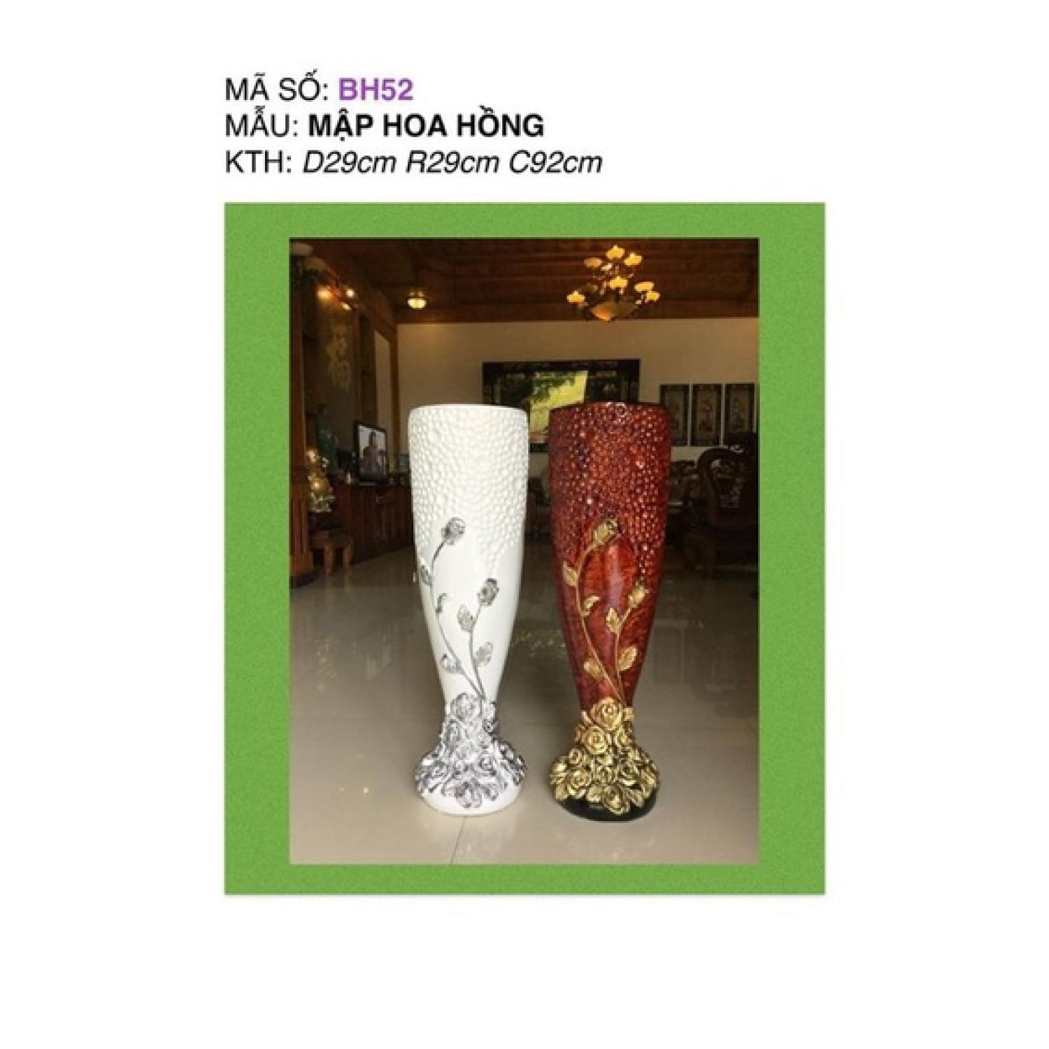 Bình hoa composite bom hoa h90cm 💯bao bể vỡ💯