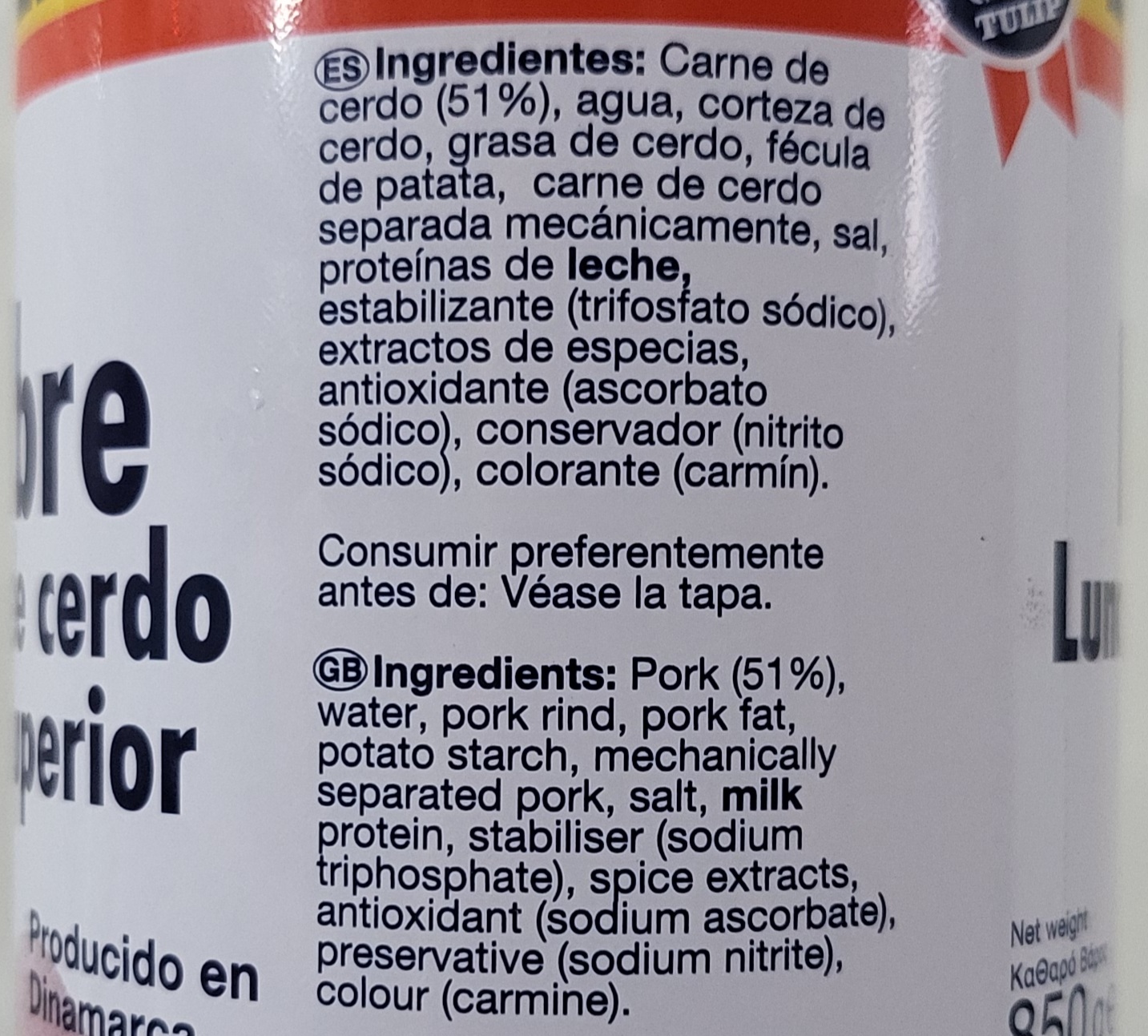 [LON CAO 850g] THỊT HEO HỘP [Denmark] TULIP Classic Pork Lucheon Meat (pkg)