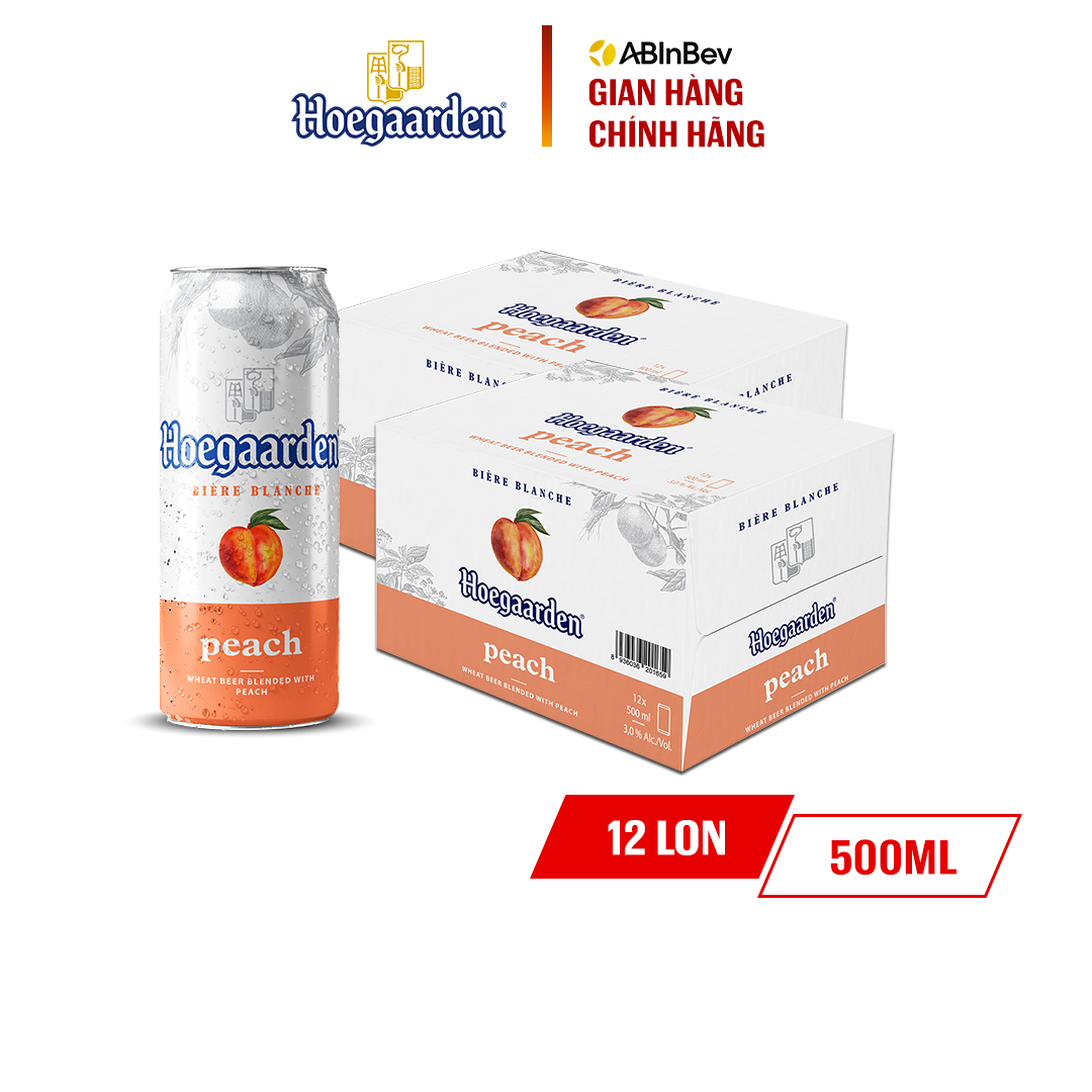 Combo 2 Thùng 12 Lon Bia Hoegaarden Peach (500ml/Lon)