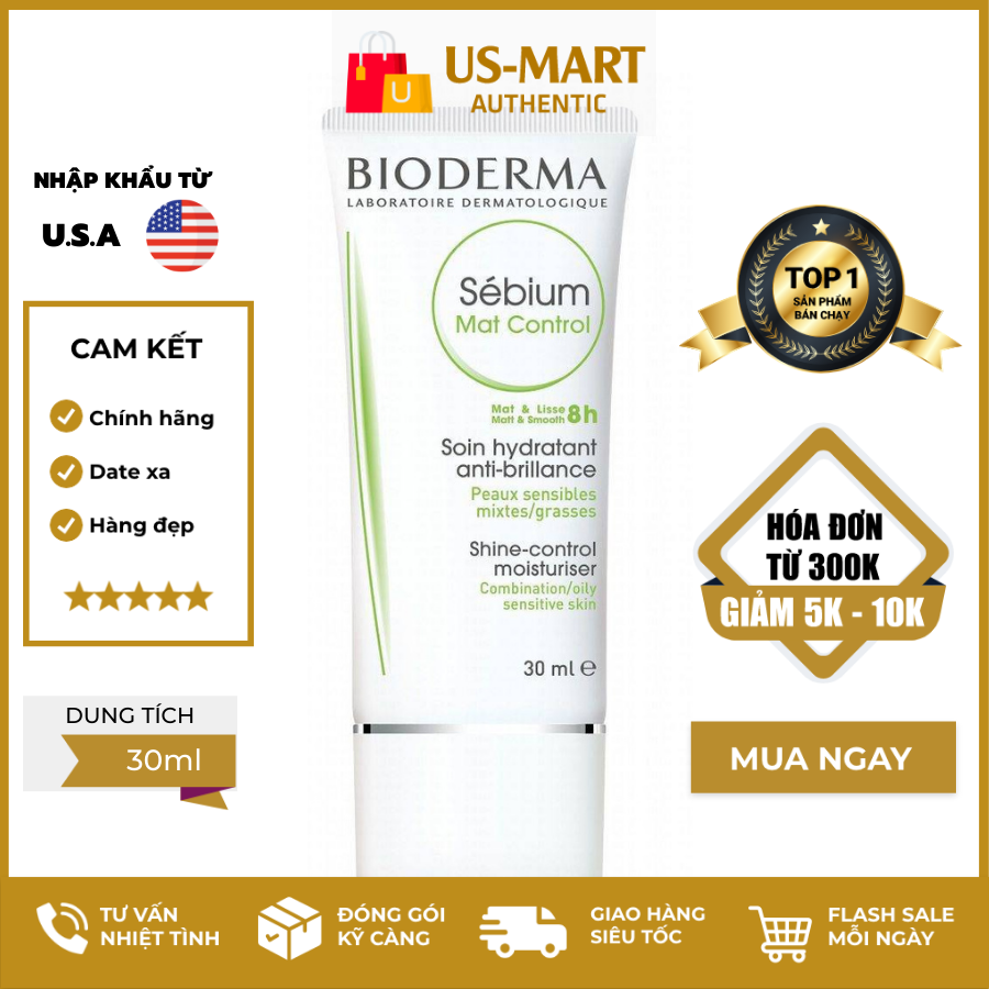 [HCM]Kem Dưỡng Da Kiềm Dầu Bioderma Sebium Mat Control