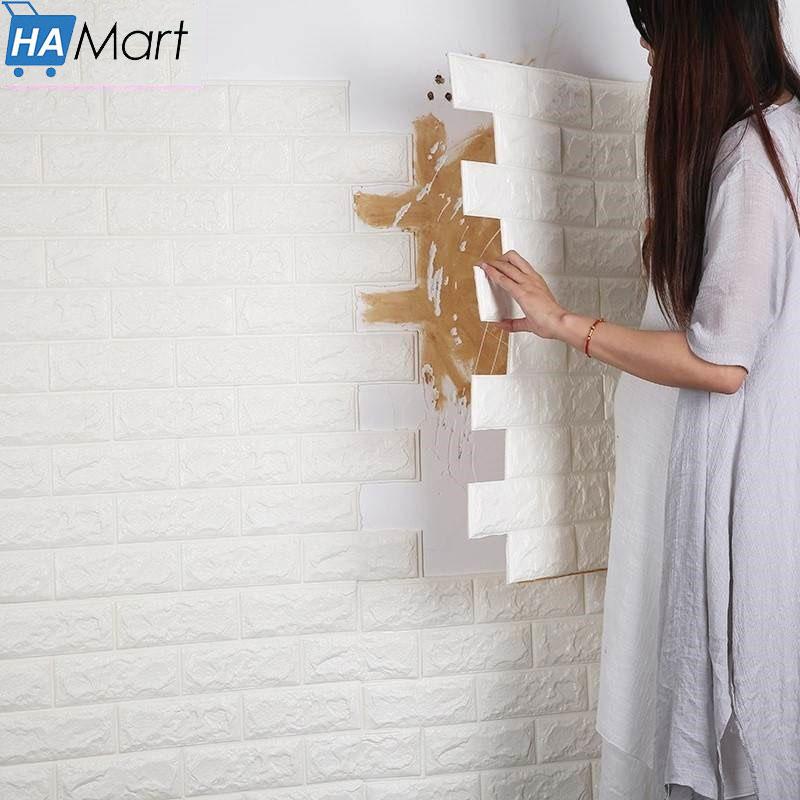 [Chọn màu] Xốp dán tường giả gạch 3D (10 tấm) kích thước 70x77cm cách âm, cách nhiệt dễ lau chùi