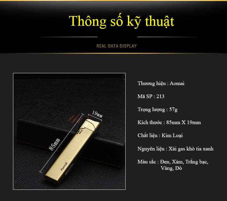 Bật Lửa Gas Khò Cao Cấp Aomai 213 ( 5 màu tùy chọn )