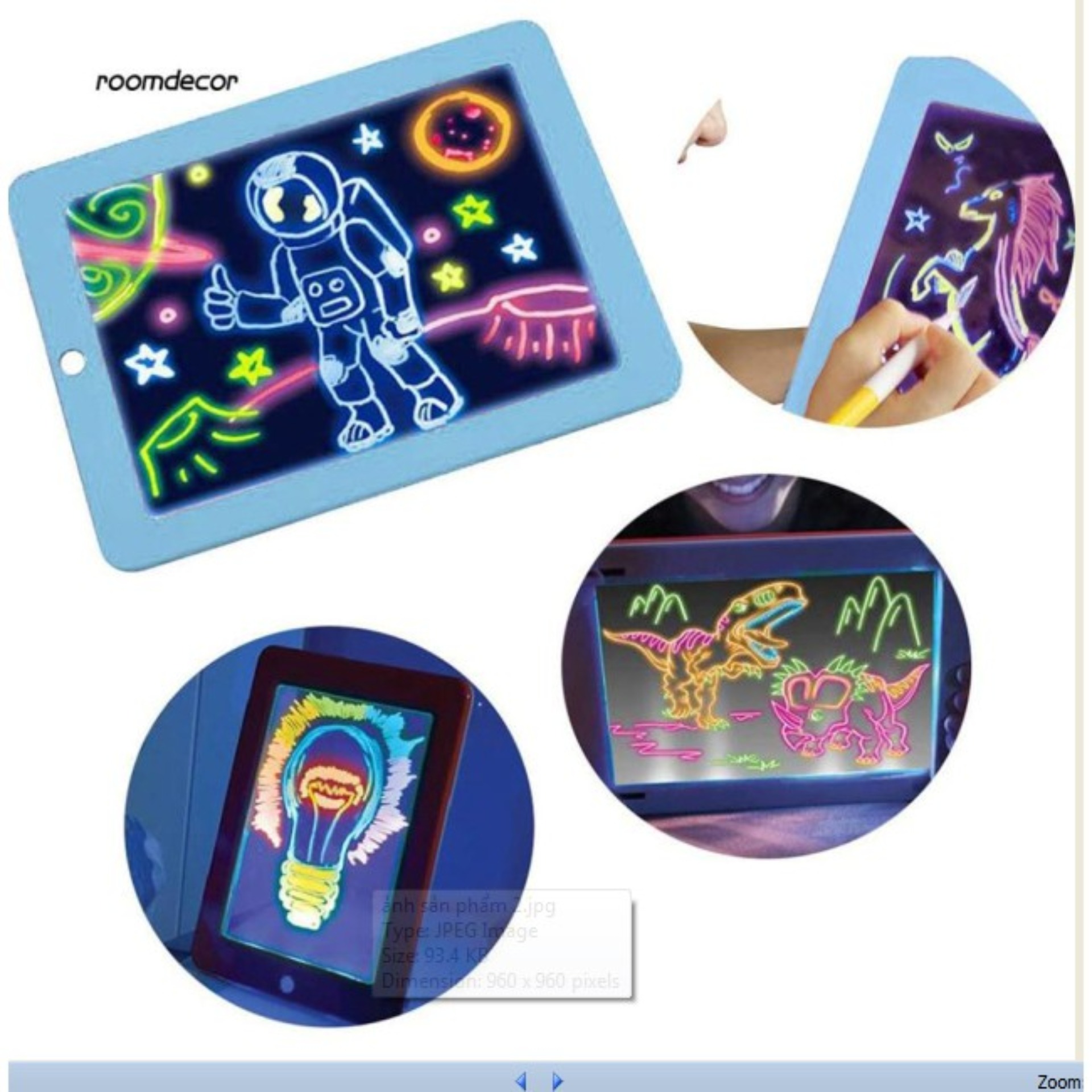 Bảng vẽ Magic Pad 3d đèn led dành cho bé