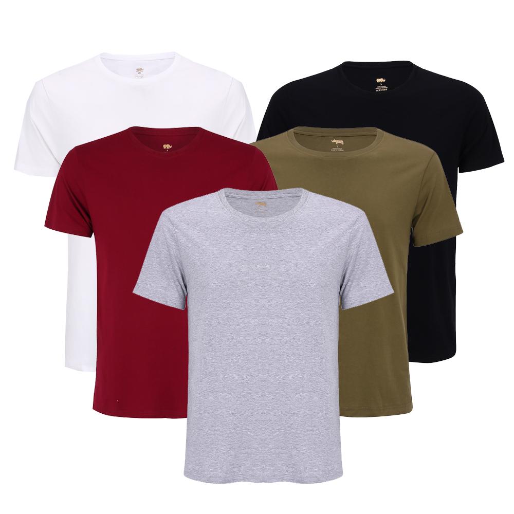 Combo 5 áo thun nam body cổ tròn vải dày mịn thoáng mát phong cách hàn quốc ( đen/ trắng/ xám/ đỏ đô/ xanh rêu )