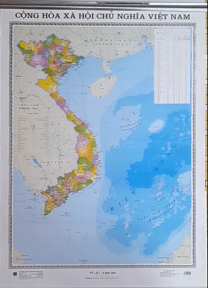 Hành chính Việt Nam 63 tỉnh thành khổ A0 84x120cm , A1 60x80cm