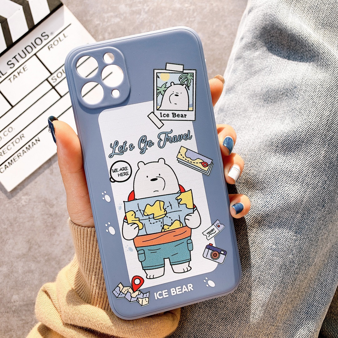 Ốp Lưng Silicon Màu Bảo Vệ Camera THREE BEARS