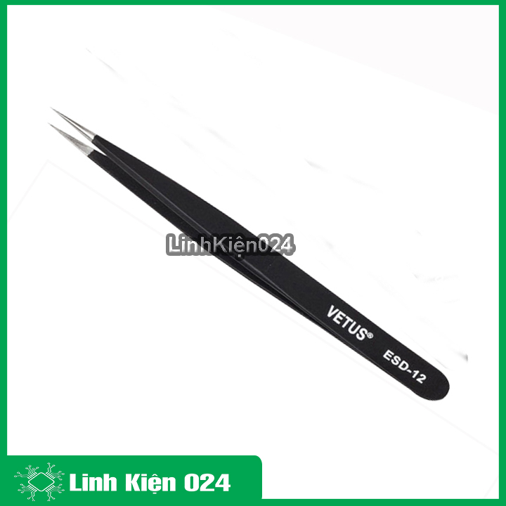 Nhíp kẹp linh kiện điện tử vetus esd-12 chân thẳng bền bỉ