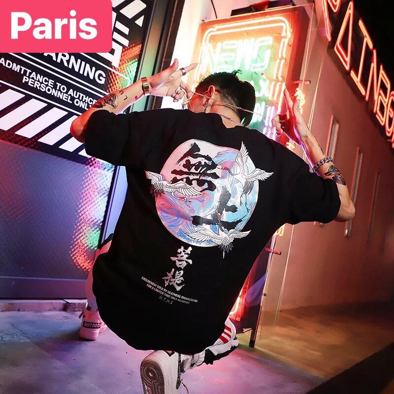 ÁO THUN NAM NỮ CON HẠC FORM RỘNG HOT HÀN QUỐC SÀNH ĐIỆU MẠNH MẼ VẢI DÀY MIN - PARIS FASHION