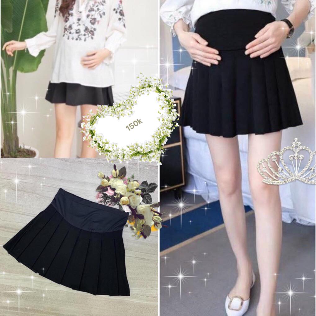 chân váy bầu xếp ly dày đẹp