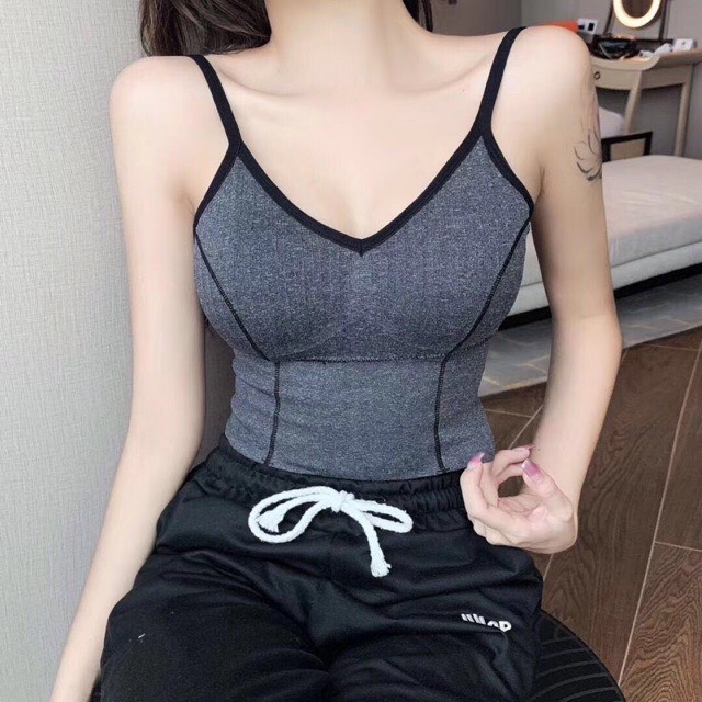 HOT HIT- ÁO BRA KHOÉT LƯNG SÂU CROPTOP TẠO EO( CÓ ĐỆM NGỰC)