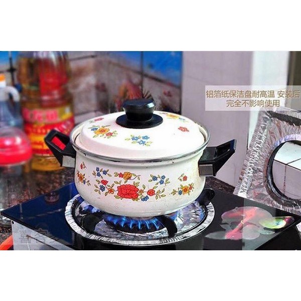 Set 10 Giấy Bạc Lót Bếp Gas Tròn