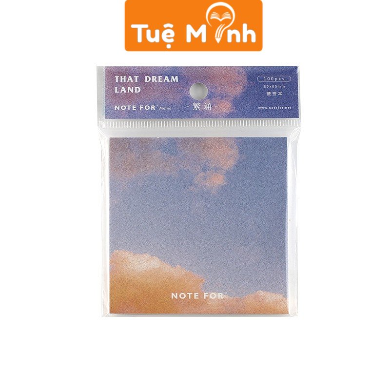 Tập 100 tờ note hình bầu trời NO02, VPP TUE MINH giấy ghi chú trang trí sổ tay