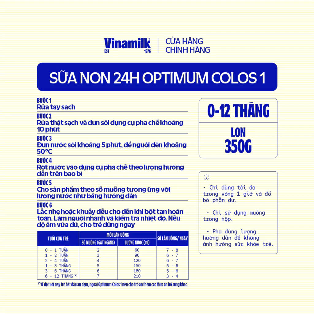 (HSD T4-2028) Sữa Bột Vinamilk Optimum Colos Gold 1 350g.
