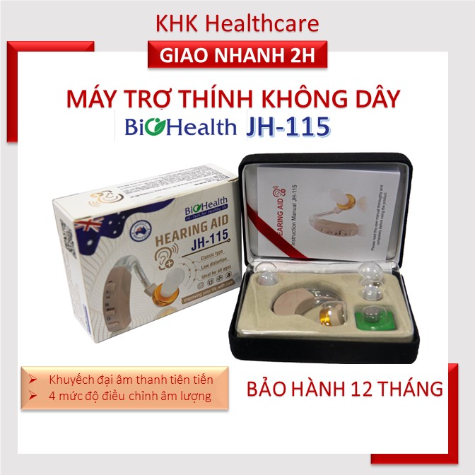 Máy trợ thính không dây Biohealth JH-115 Máy điếc bảo hành 12 tháng