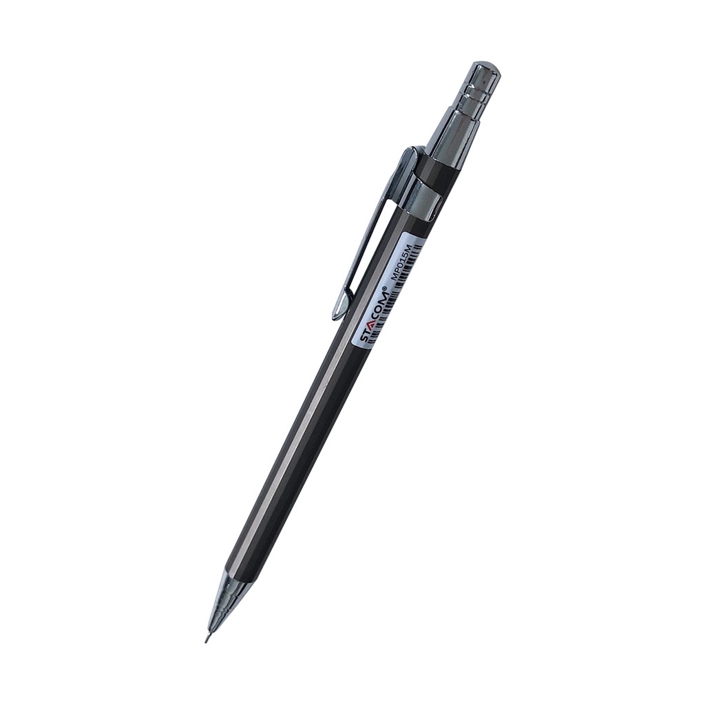 Bút Chì Kim Bấm Học Sinh STACOM Kèm Đầu Tẩy (Gôm) - Ngòi 0.5mm - MP015M - Vỏ Kim Loại Không Hao Mòn Chống Gỉ - Bảo Vệ Ngòi Chì Khi Sử Dụng - MP015M